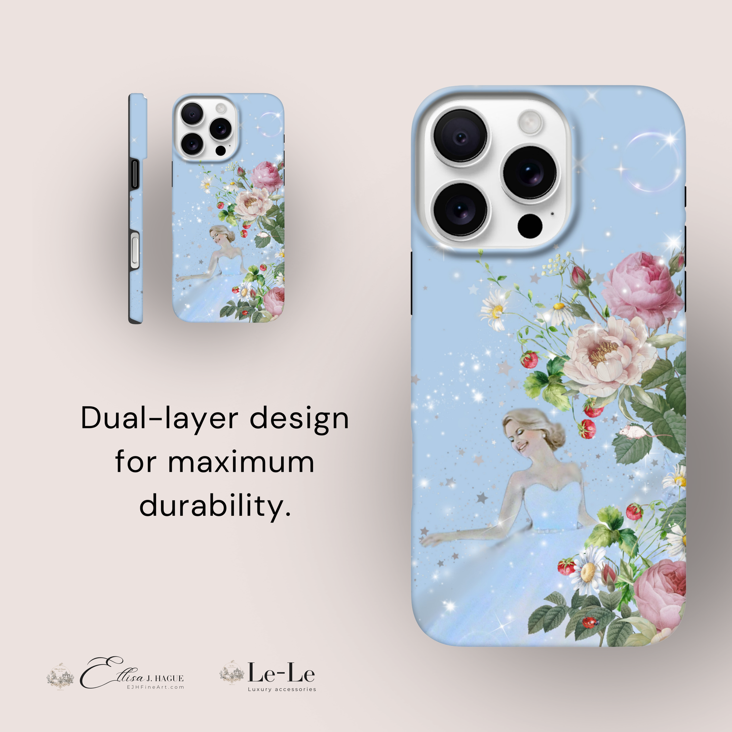 Tough wraparound iPhone case - Cendrillon en fleur