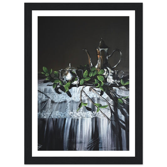 Classic Silver: Wooden Framed Print