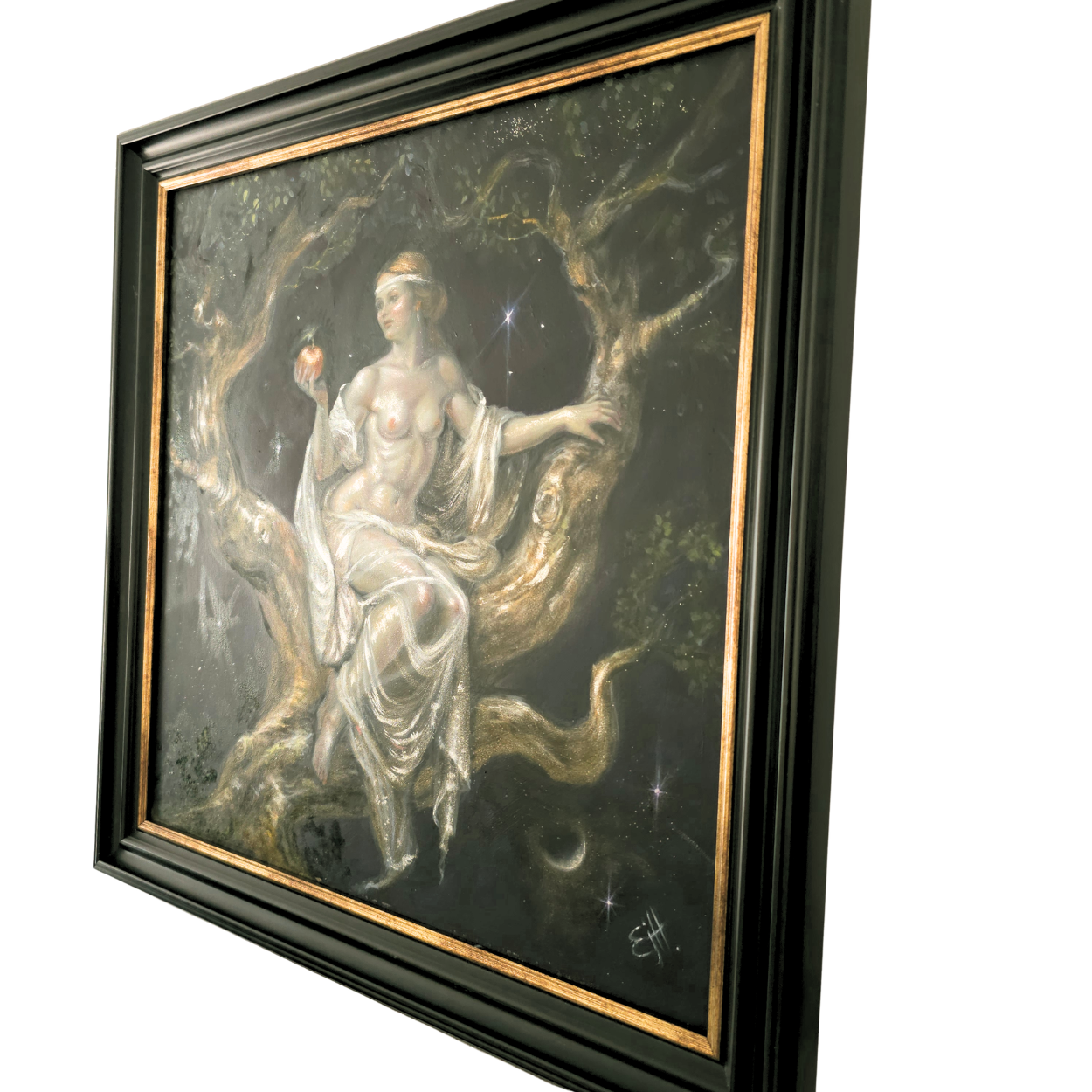 Edge of Deception, Celestial Realism Oil Painting