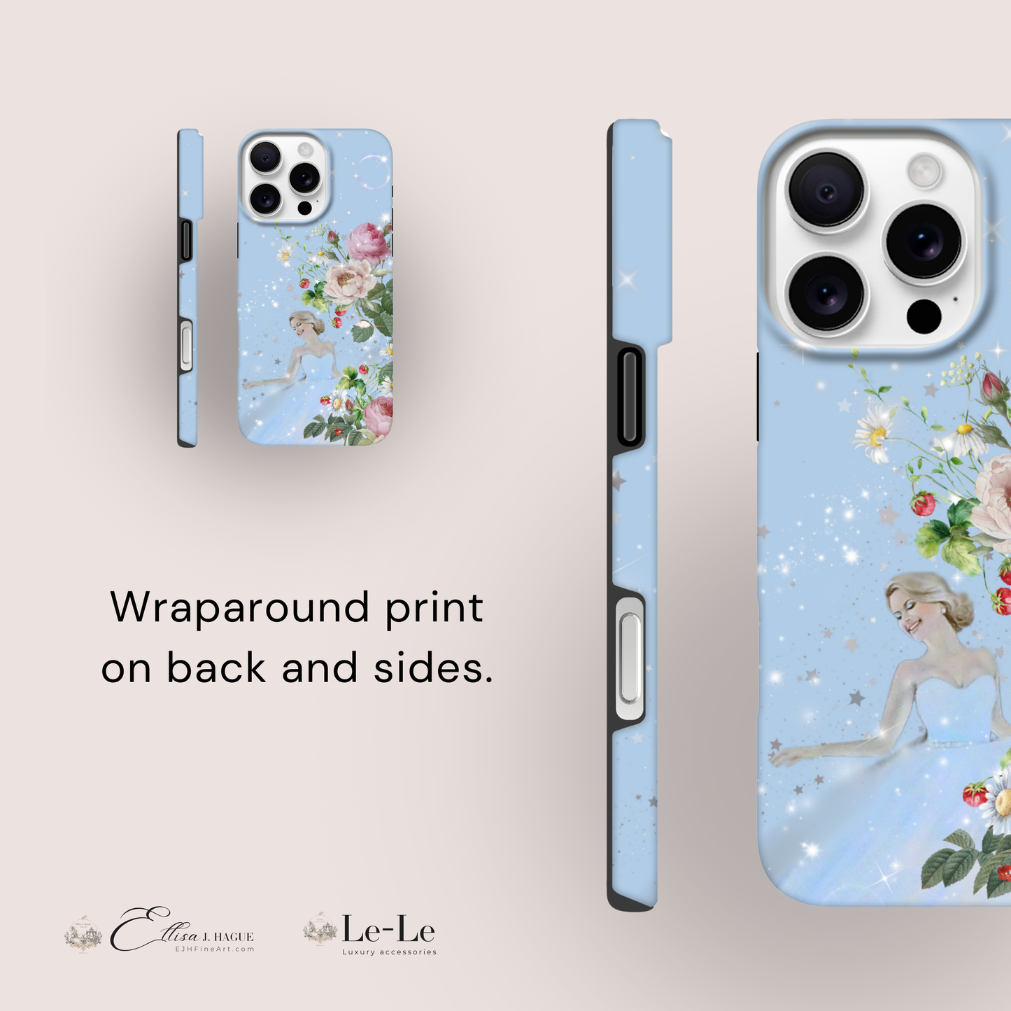 Tough wraparound iPhone case - Cendrillon en fleur