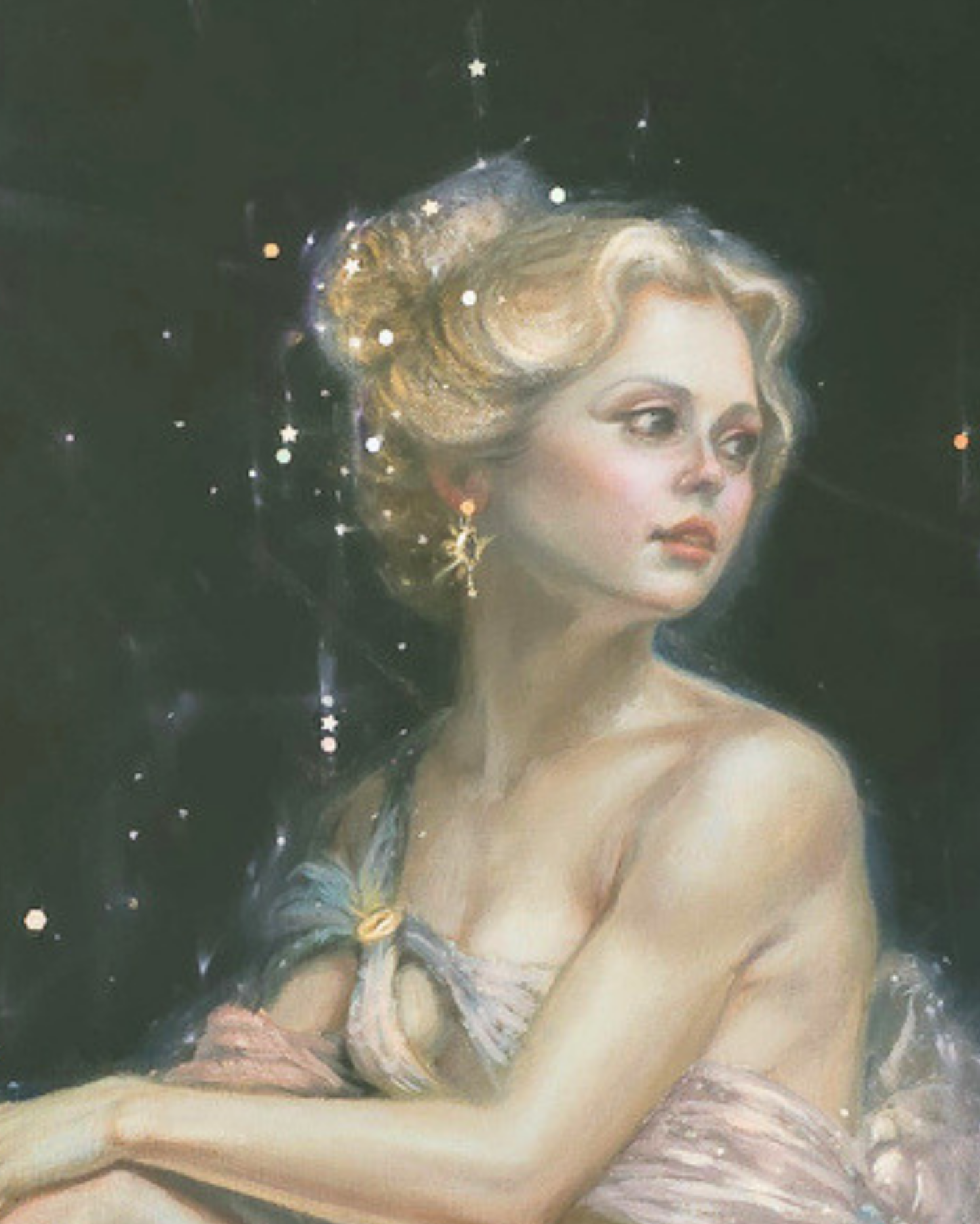 Star Maiden, Celestial Realism Oil Painting