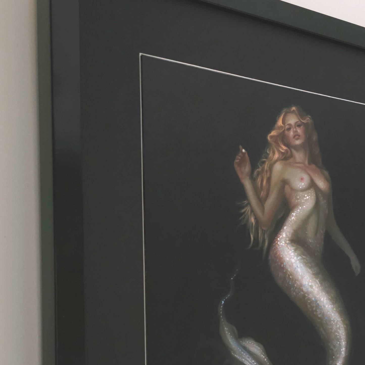 Perla Marina (sea pearl), mermaid oil painting, classical fantasy realism