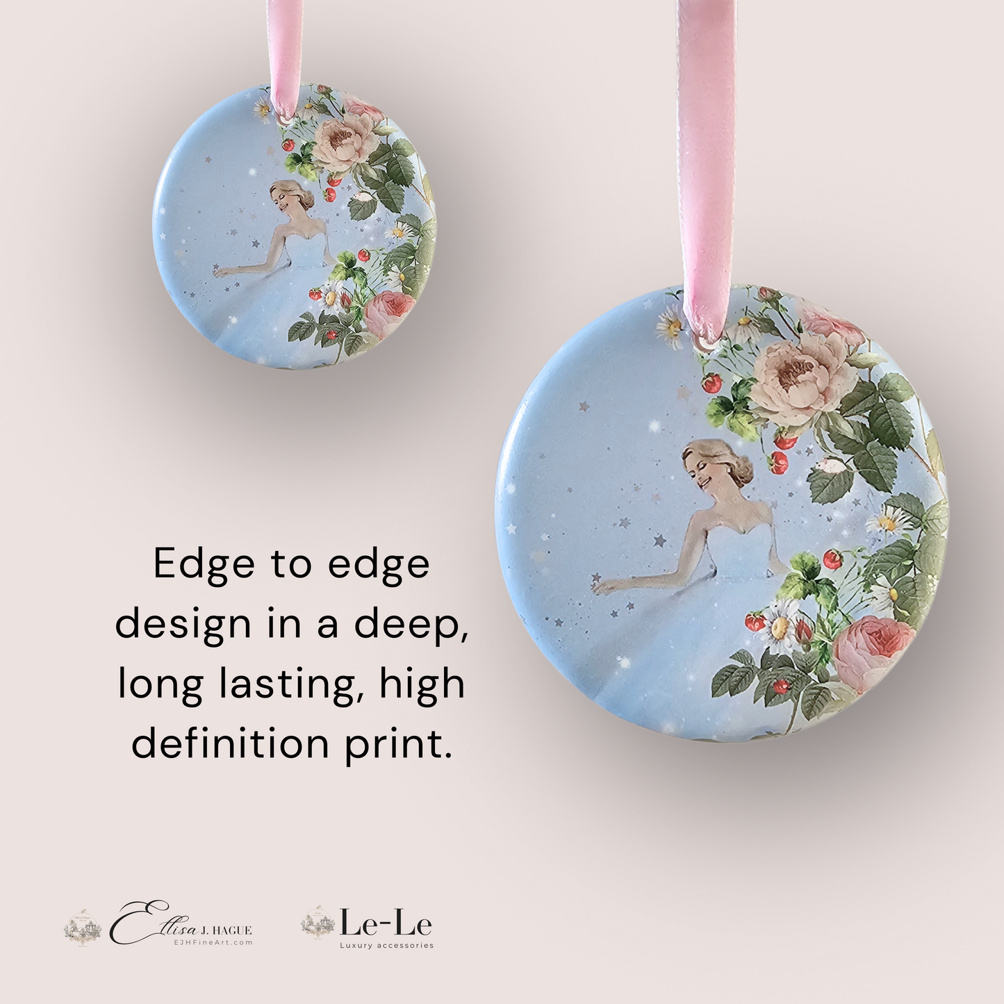 Satin ceramic ornament - Cendrillon en fleur