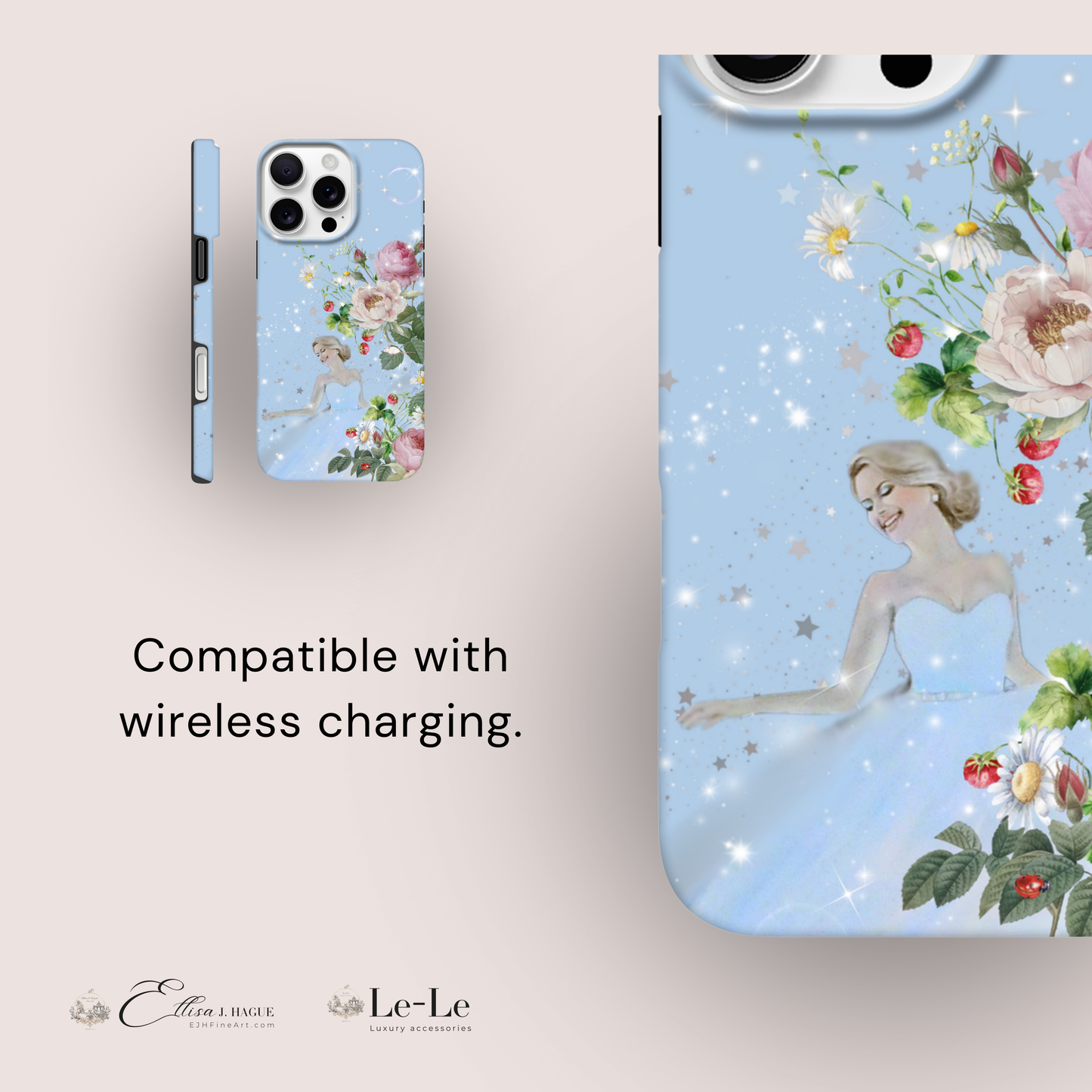 Tough wraparound iPhone case - Cendrillon en fleur