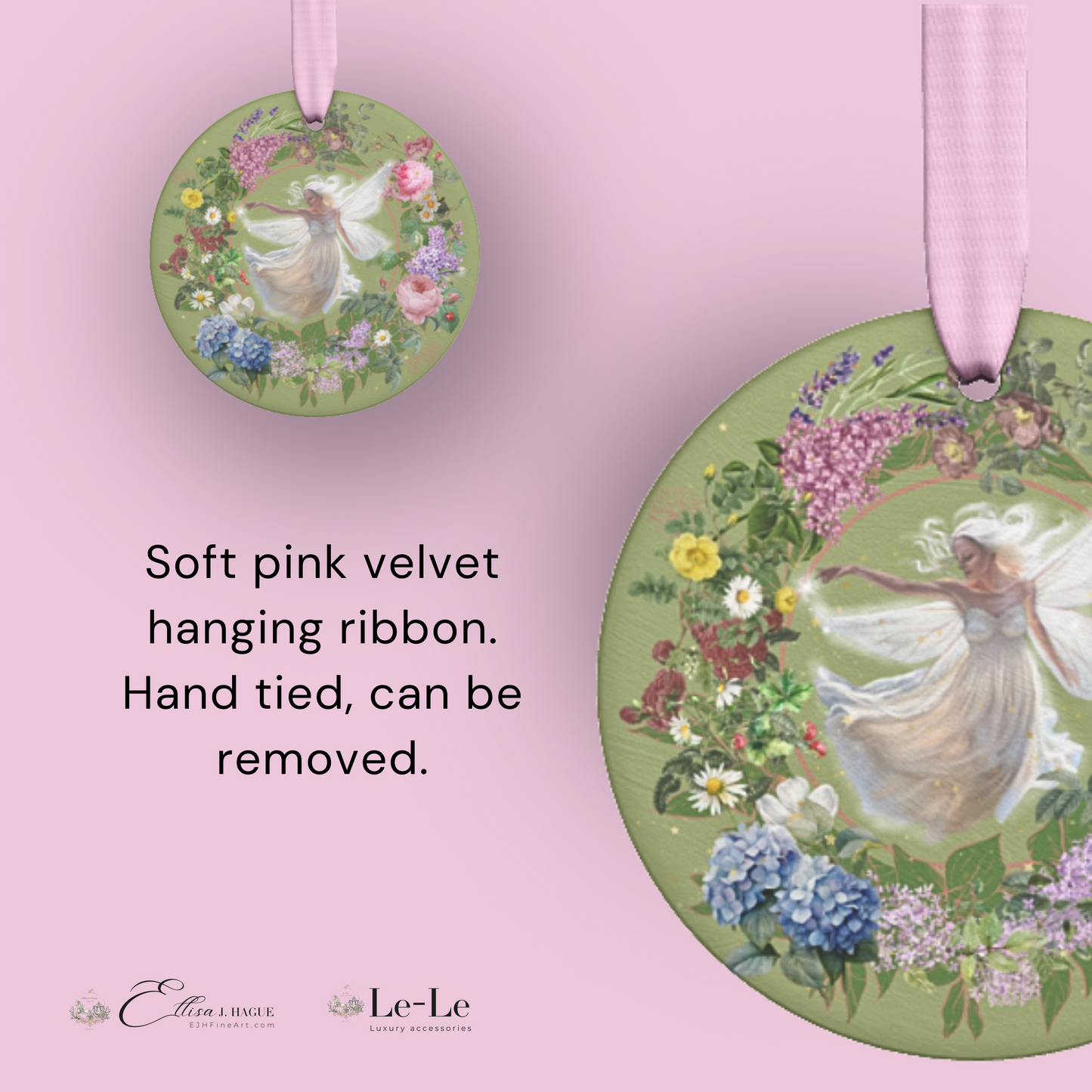 Birthday satin ceramic ornament - La belle fée