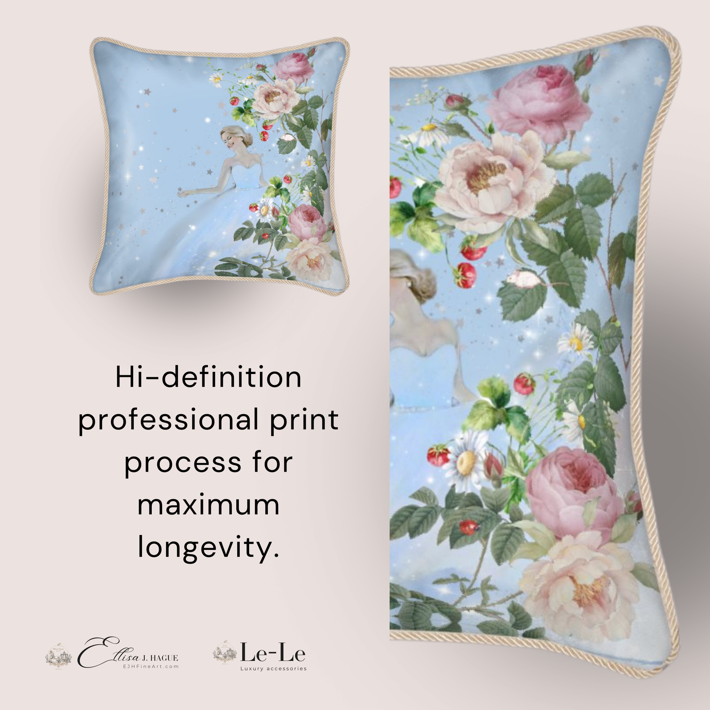 Silk and linen cushion cover - Cendrillon en fleur