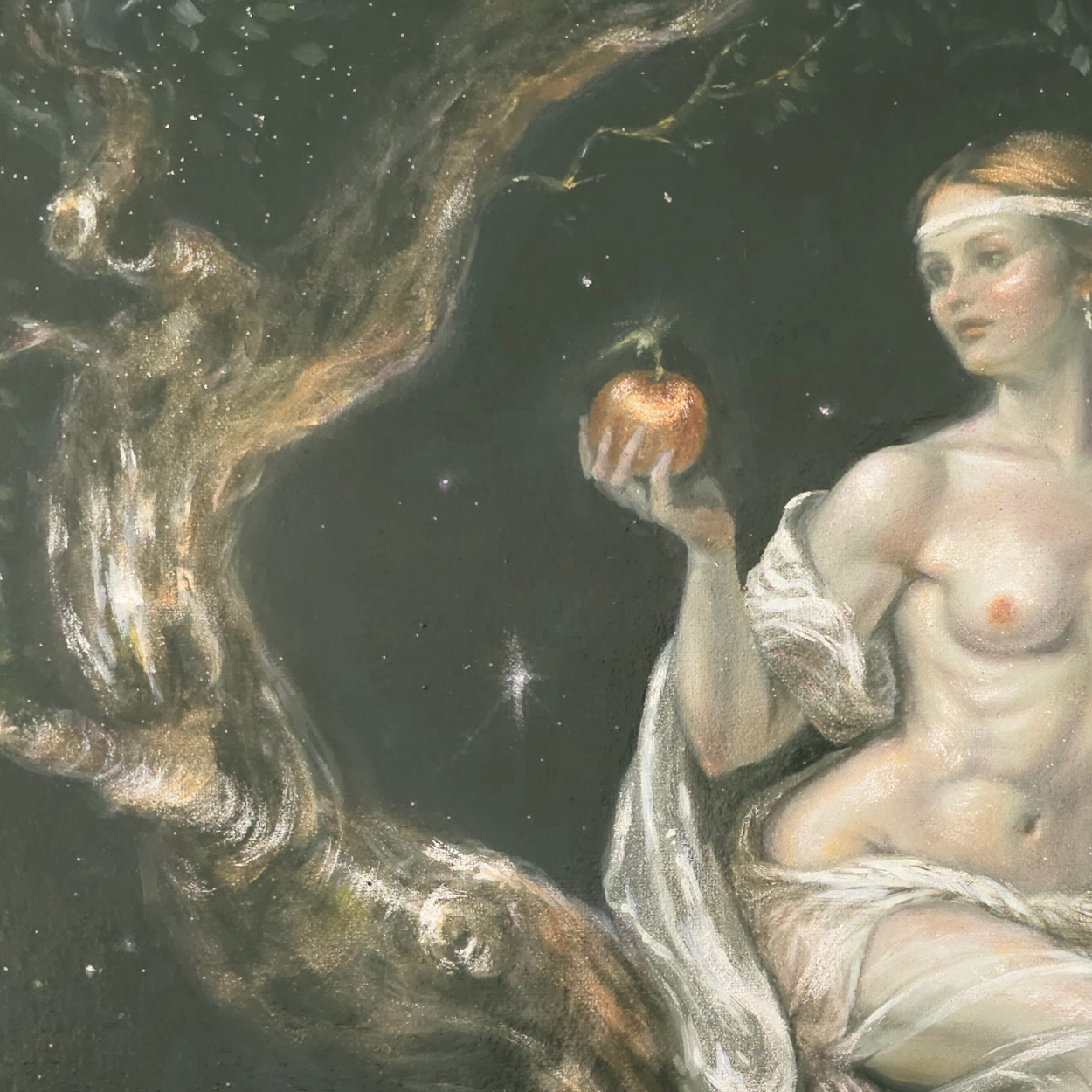 Edge of Deception, Celestial Realism Oil Painting