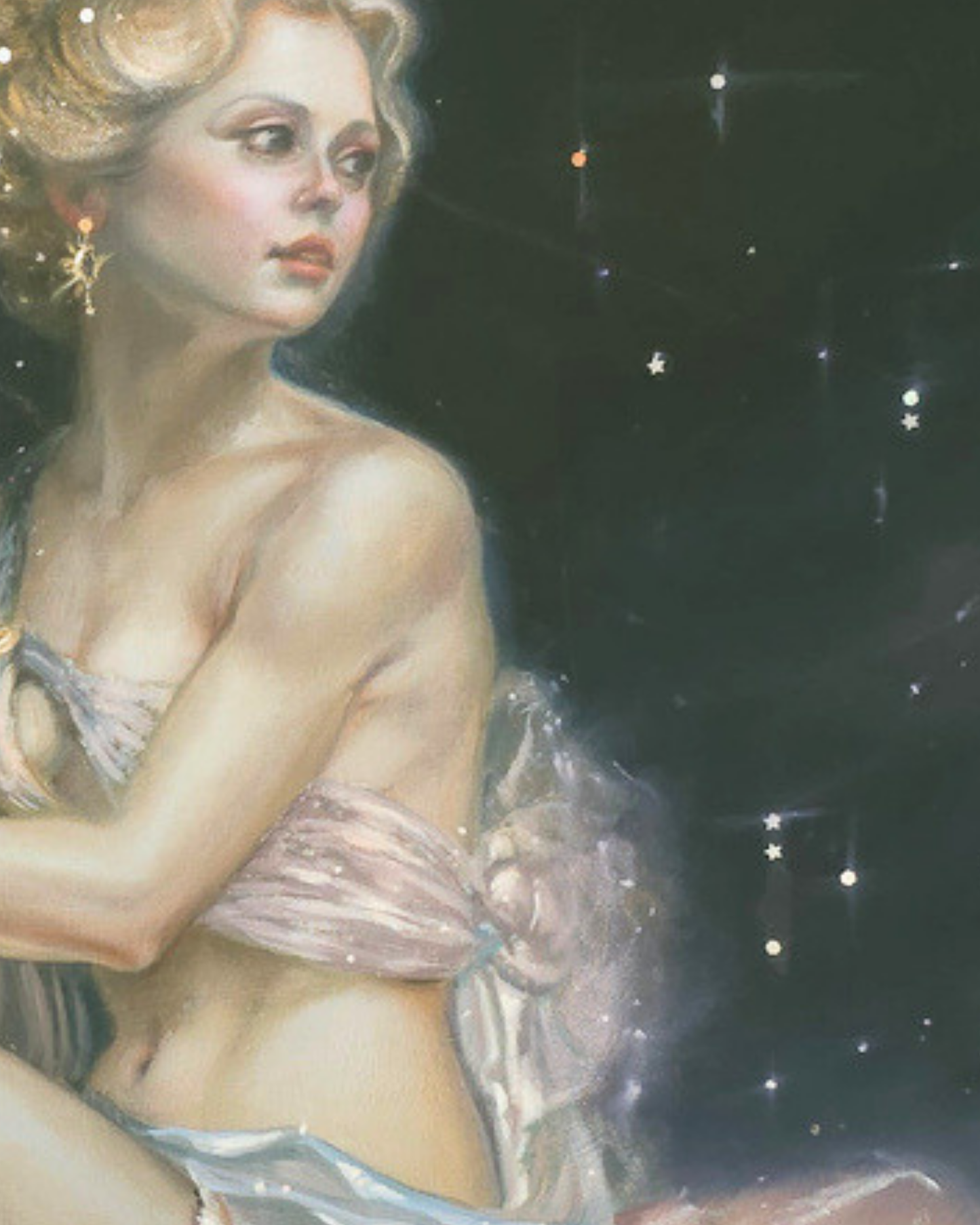 Star Maiden, Celestial Realism Oil Painting