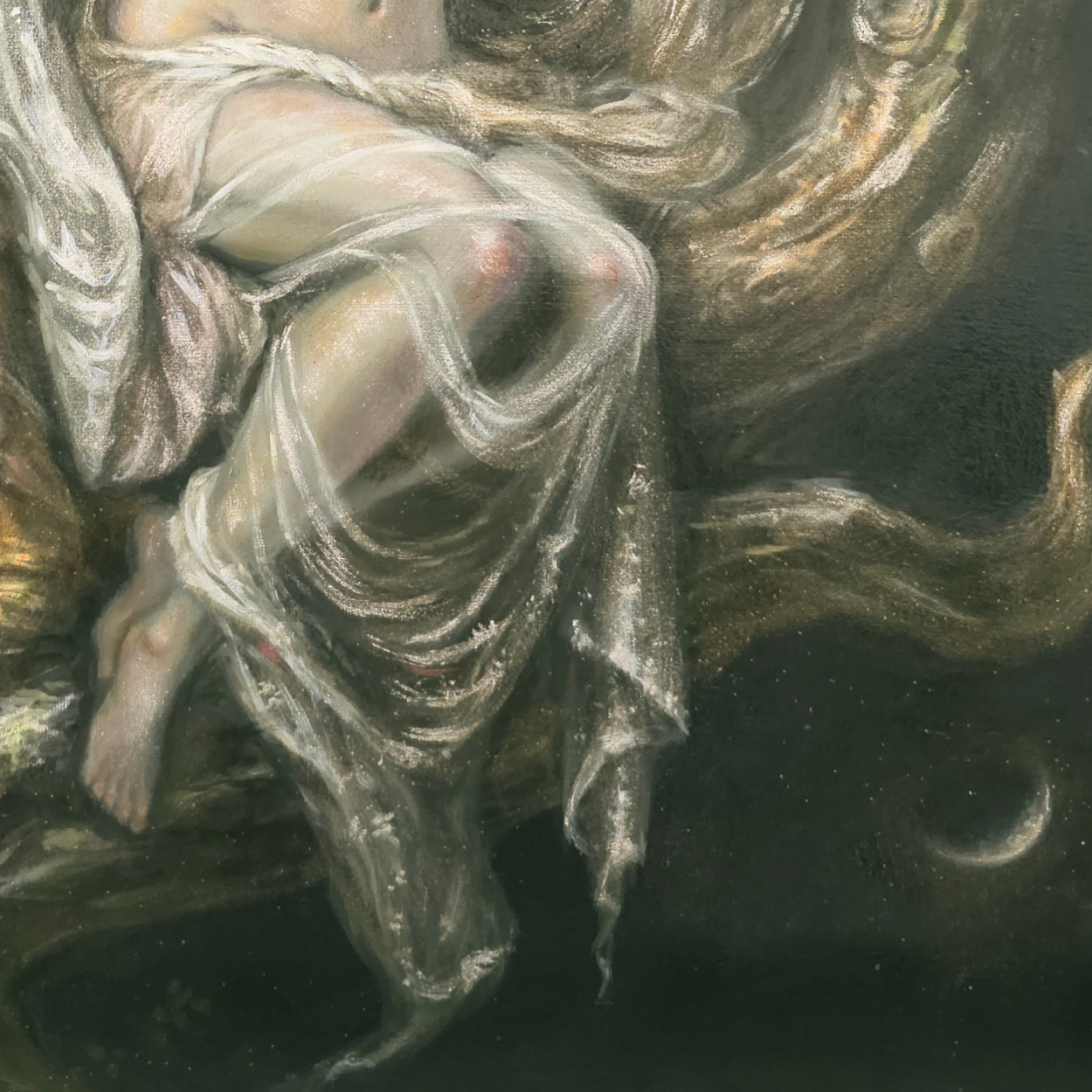 Edge of Deception, Celestial Realism Oil Painting