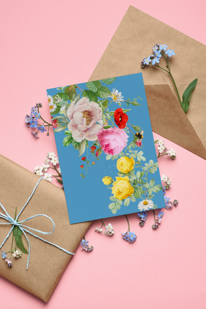 10 blank cards with envelopes - Blueberry Fizz