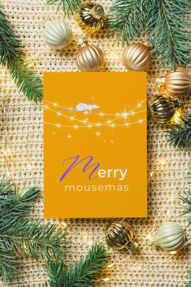 Vibrant modern holiday cards - Merry mousemas Pack of 10 premium