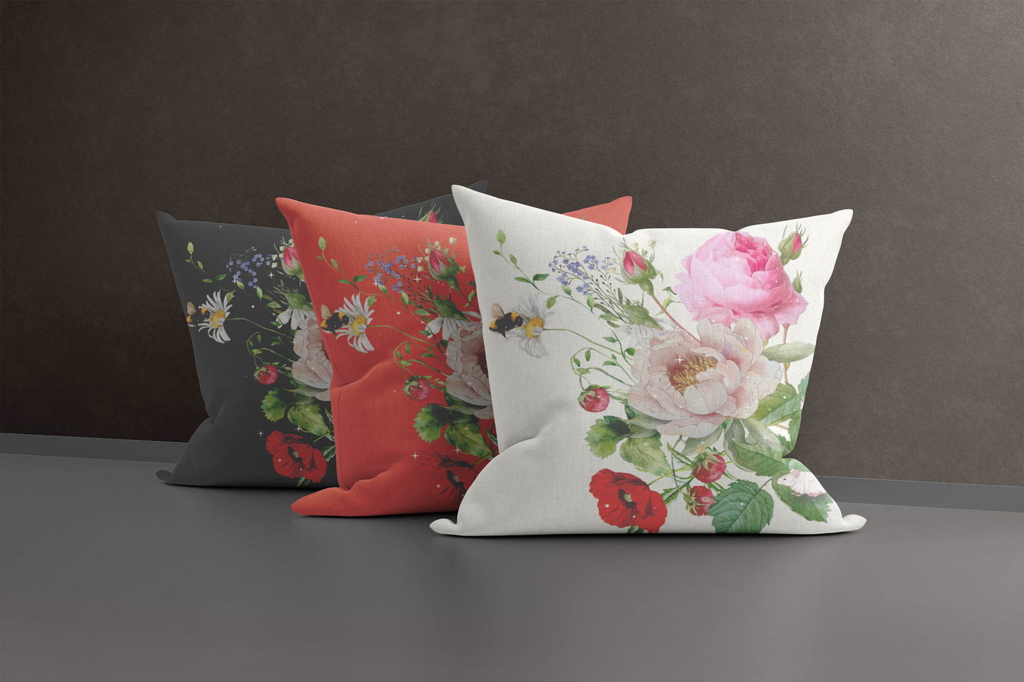 Essence Flame - silk and linen cushion cover