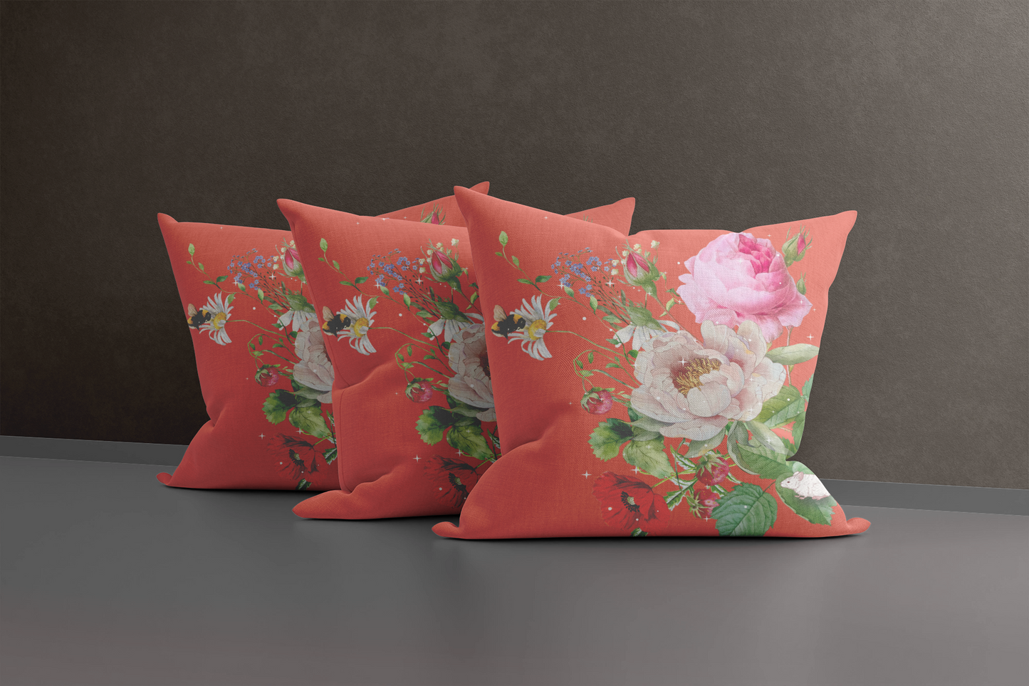 Essence Flame - silk and linen cushion cover