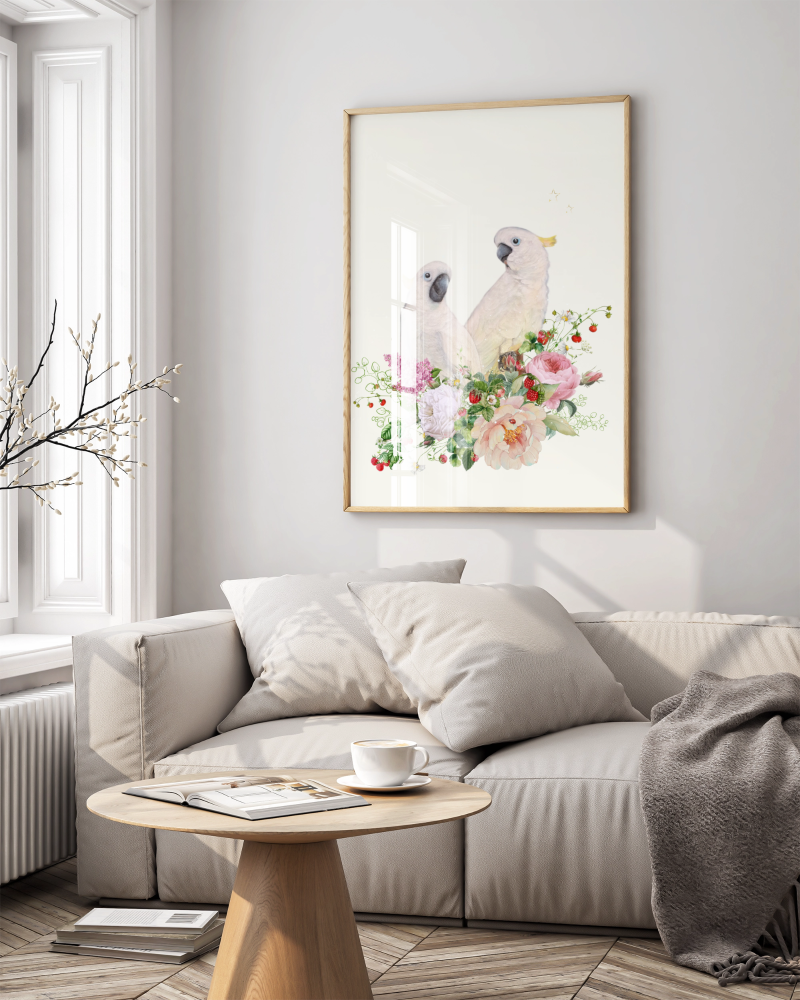 Unframed museum quality print - Peekaboo Cockatoo - various colours