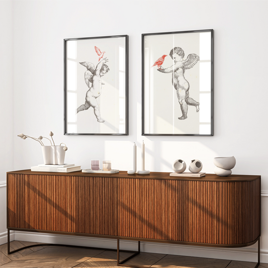 Unframed museum quality print - modern cherub art prints (various designs)