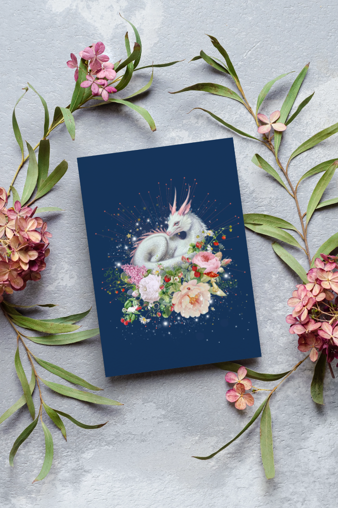 10 blank cards with envelopes - Fantasy in Bloom