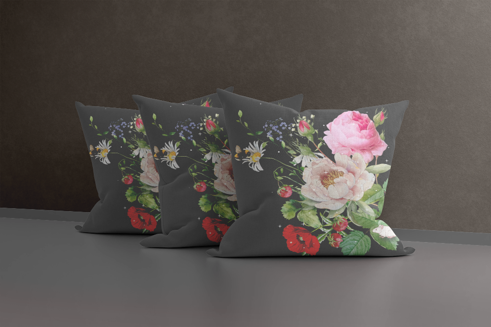 Essence Midnight - silk and linen cushion cover