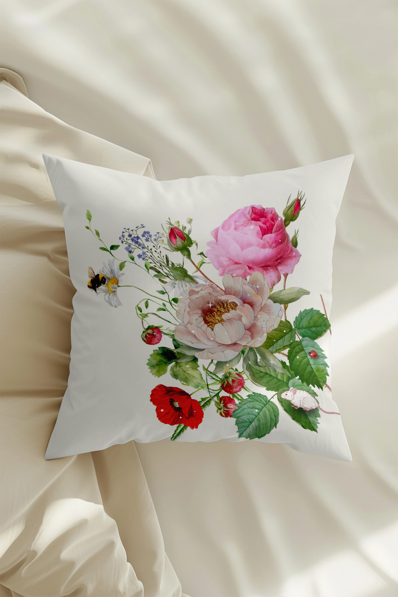 Essence Moon - silk and linen cushion cover
