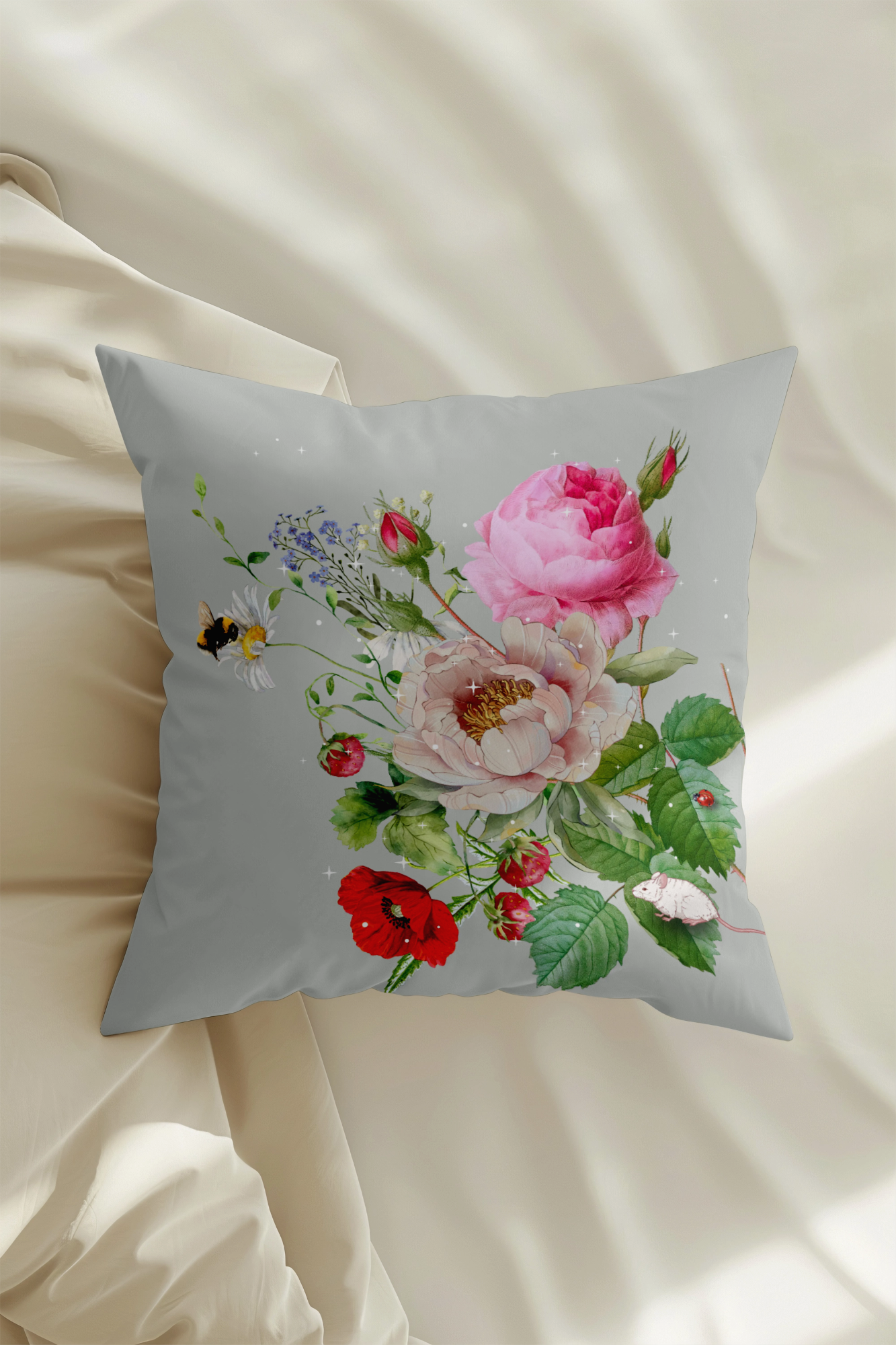 Essence Pearl - silk and linen cushion cover