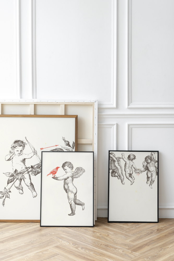 Unframed museum quality print - modern cherub art prints (various designs)