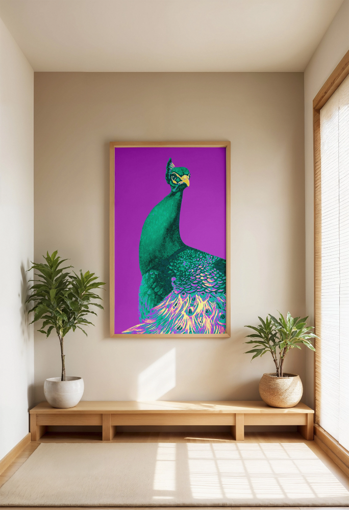 Unframed fine art print - Electric Peacock