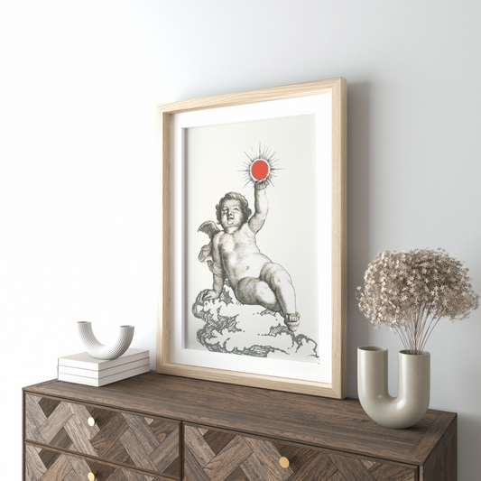 Unframed museum quality print - modern cherub art prints (various designs)