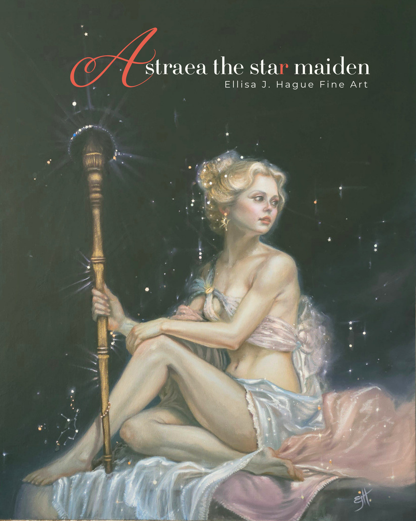 Star Maiden, Celestial Realism Oil Painting