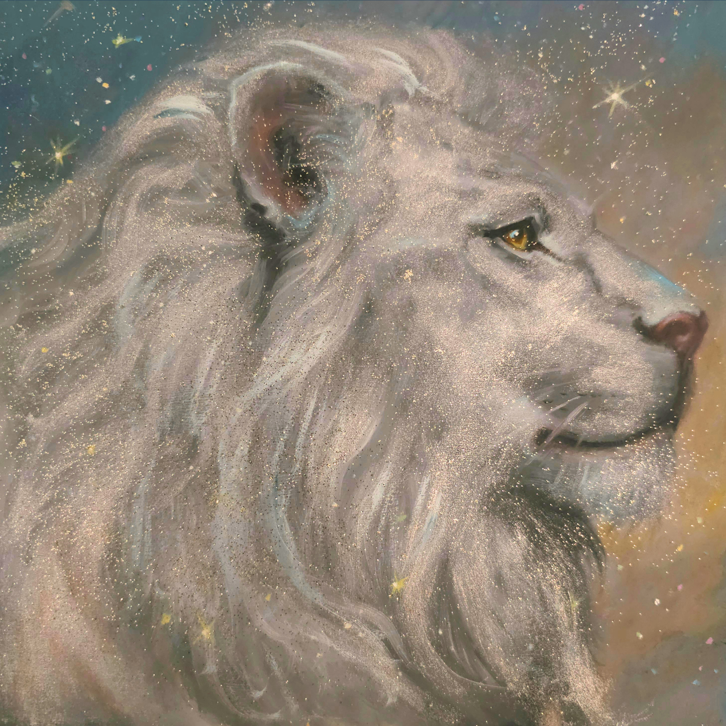King of the Cosmos, Celestial Realism Oil Painting