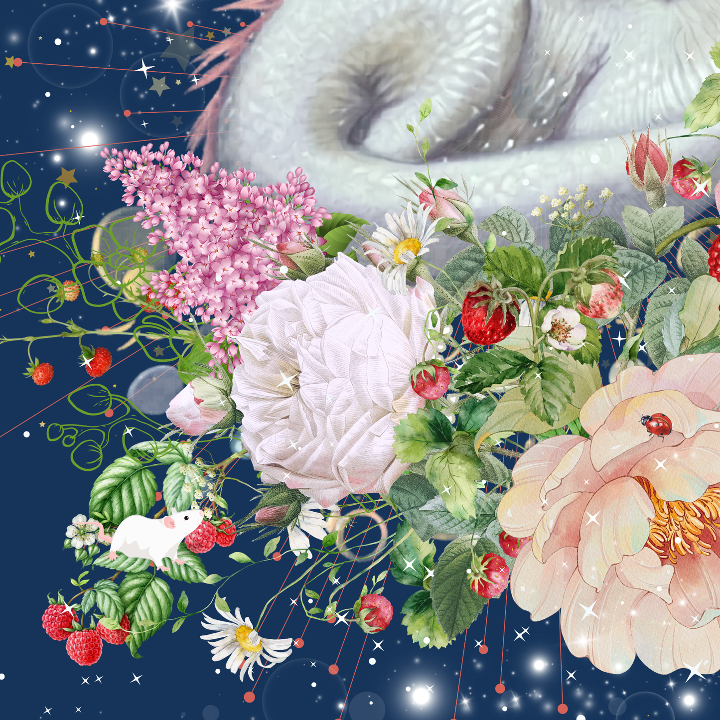 Fantasy in bloom A3 Wooden Framed Print