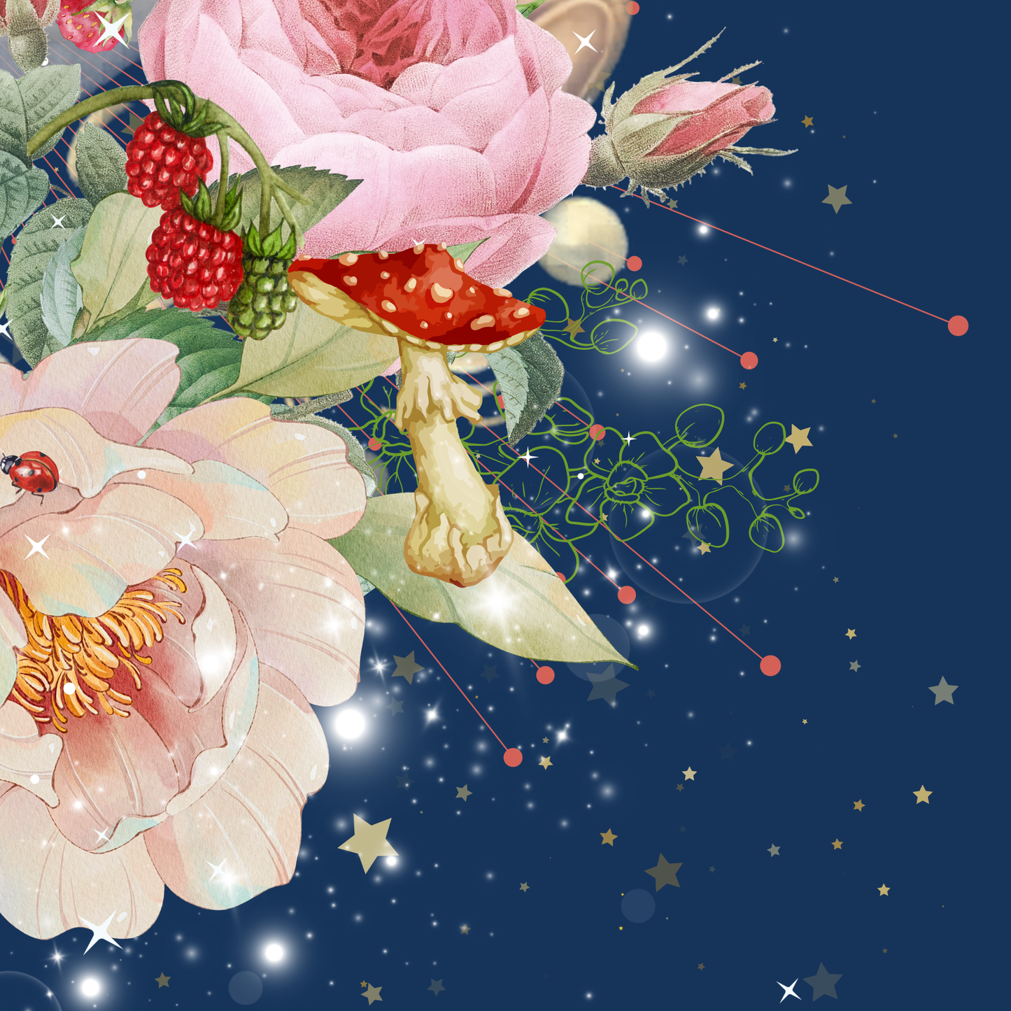 Fantasy in bloom A3 Wooden Framed Print