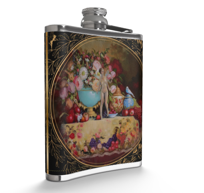 Hedgerton Fairy Leather Hip Flask