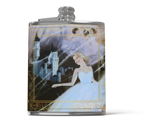 Cinderella Leather Hip Flask