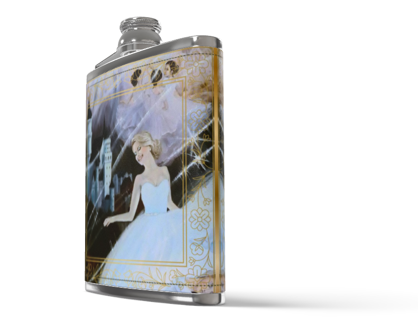 Cinderella Leather Hip Flask