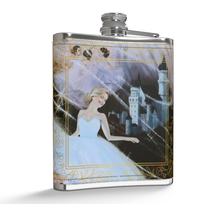 Cinderella Leather Hip Flask