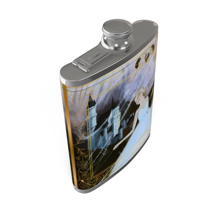 Cinderella Leather Hip Flask