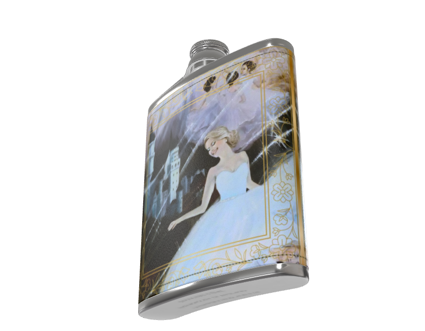 Cinderella Leather Hip Flask