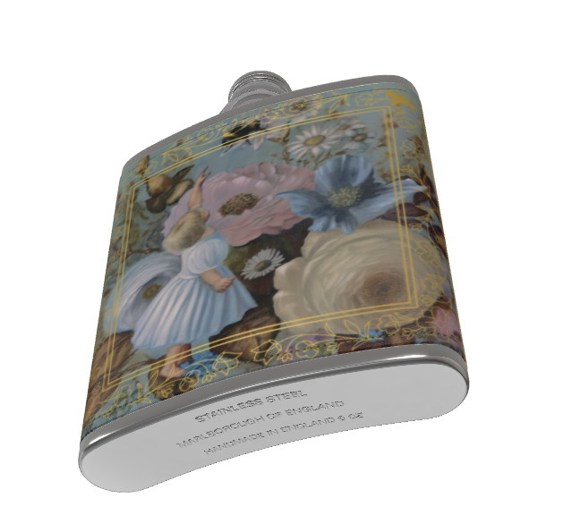 Baby and the bee Leather Hip Flask