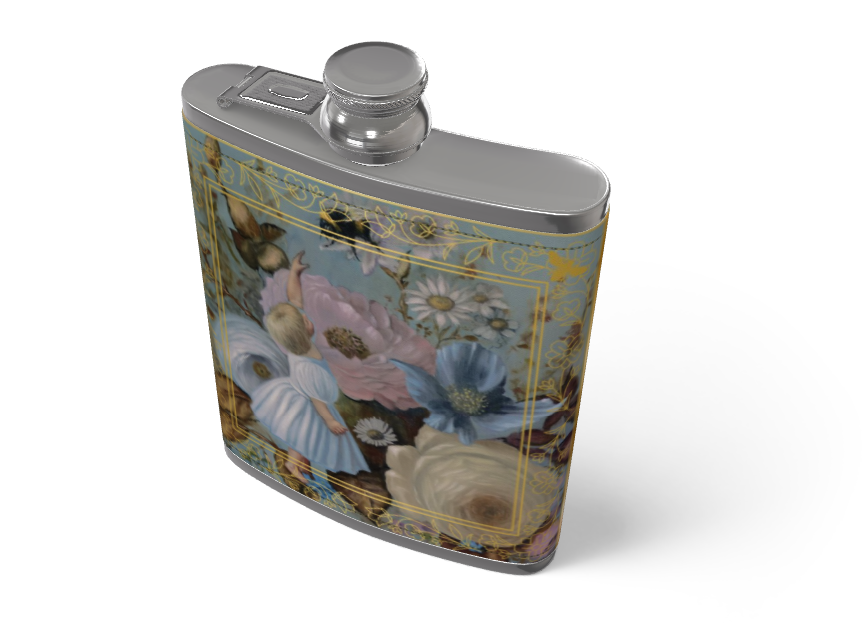 Baby and the bee Leather Hip Flask