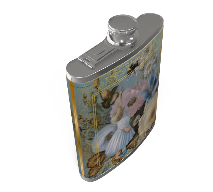 Baby and the bee Leather Hip Flask