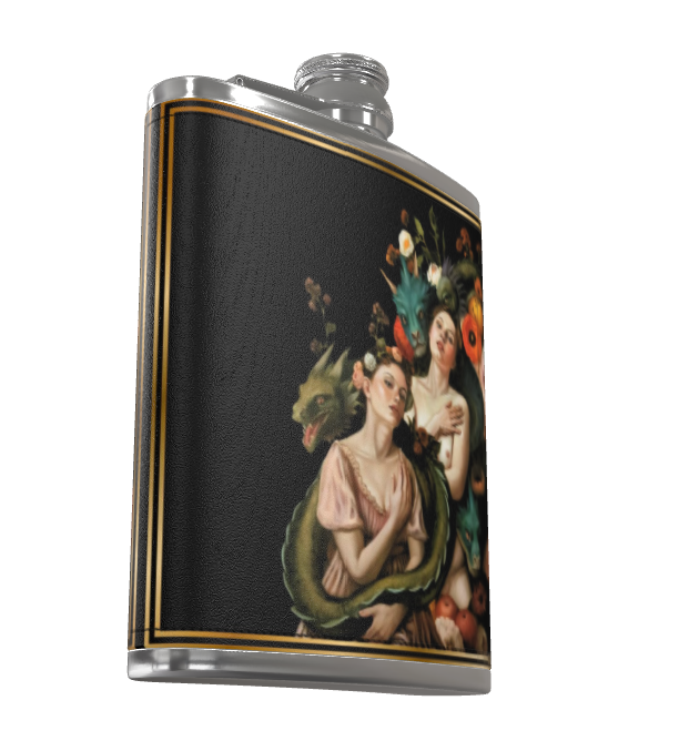 Dragon Bond Leather Hip Flask