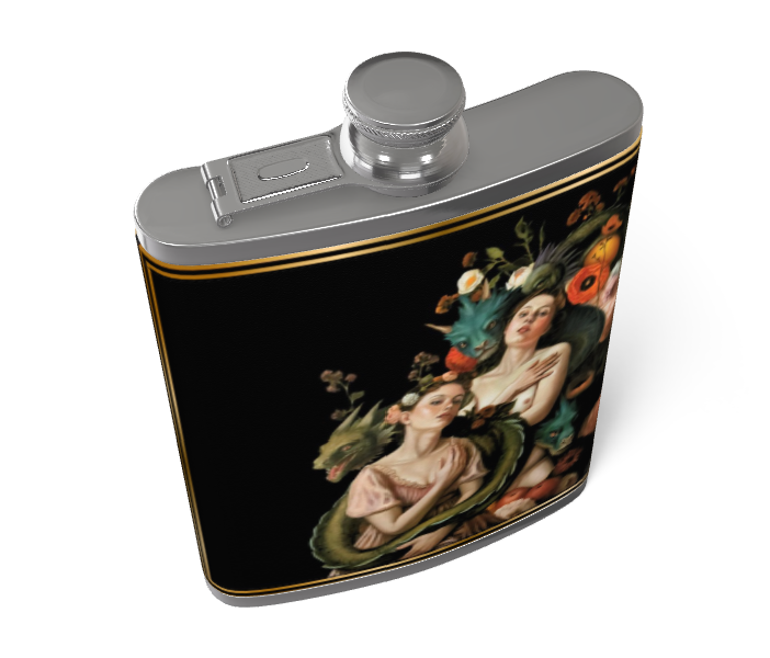 Dragon Bond Leather Hip Flask