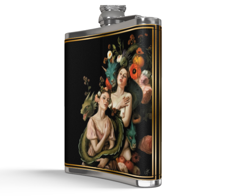 Dragon Bond Leather Hip Flask