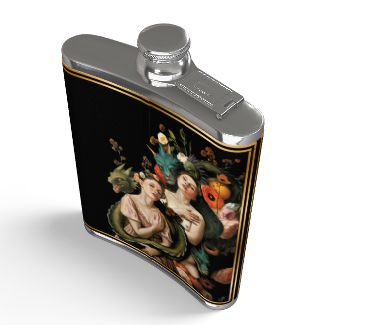 Dragon Bond Leather Hip Flask