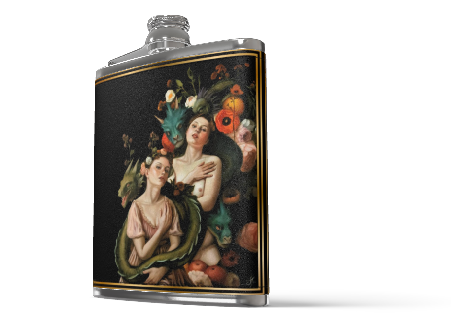 Dragon Bond Leather Hip Flask