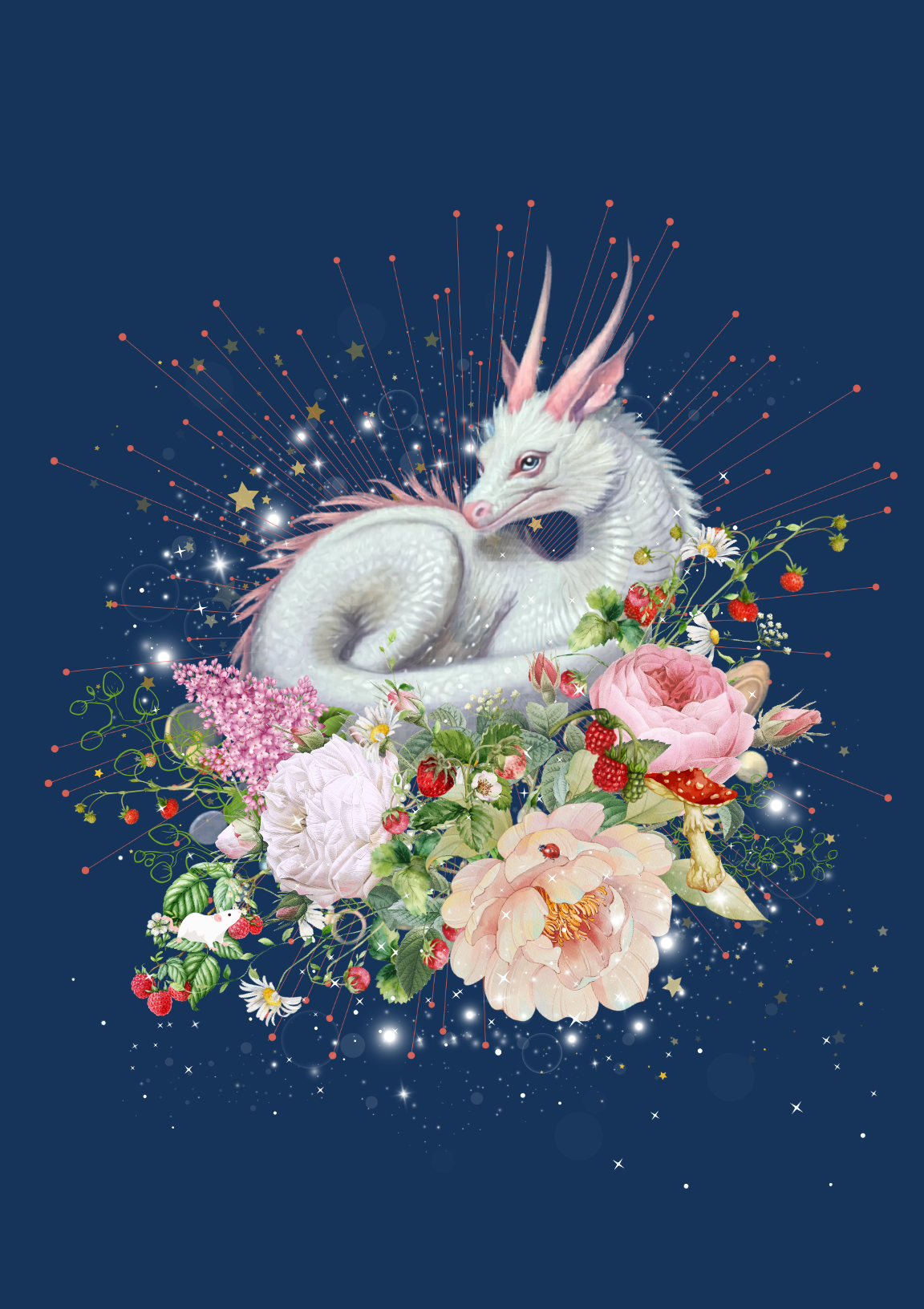 Fantasy in bloom A3 Wooden Framed Print