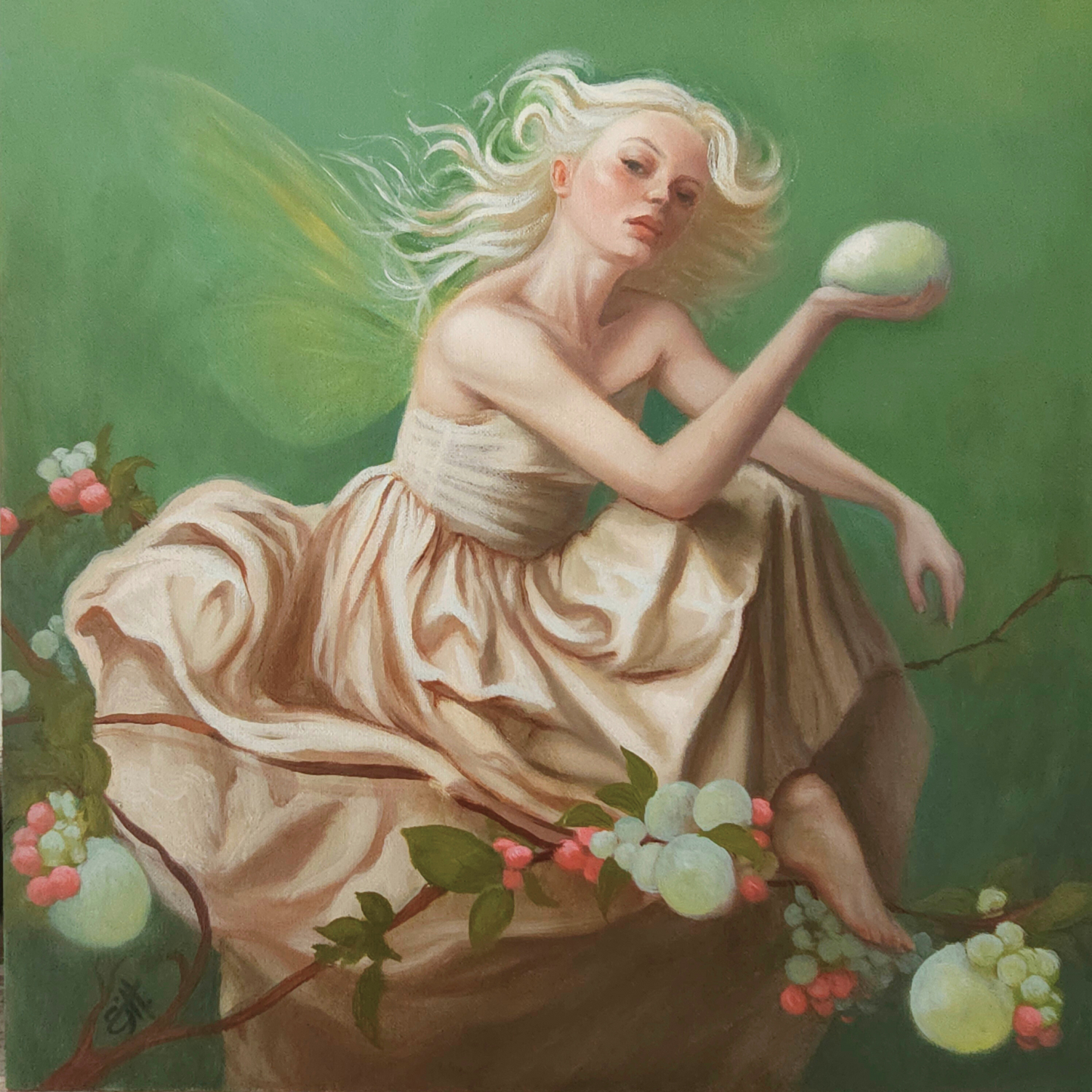 Snowberry, oil painting