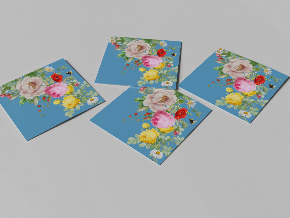 10 blank cards with envelopes - Blueberry Fizz