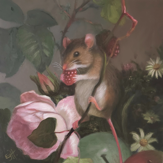Tilly, realistic mouse oil painting