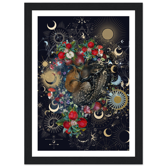 Moon Garden - Pure Hearts: Wooden Framed Print