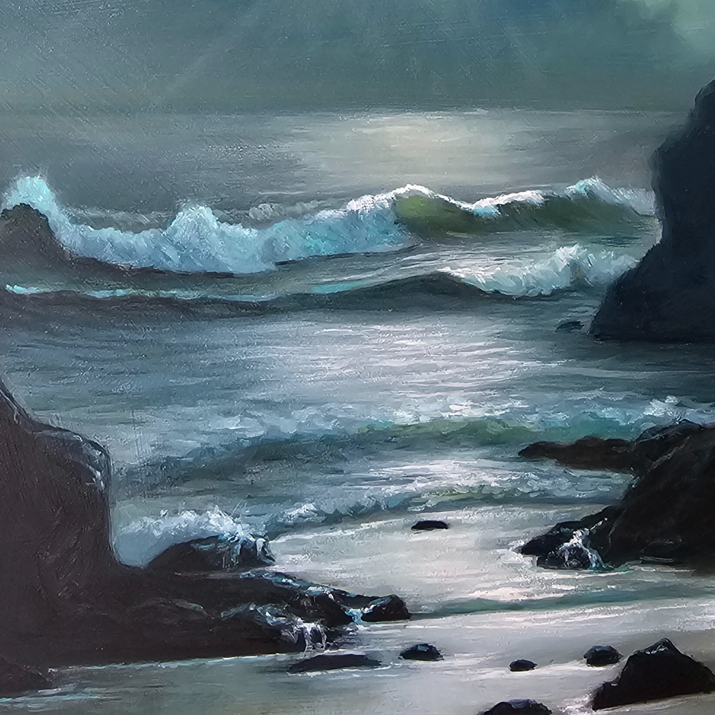 Unframed museum quality print - La Luna nocturne seascape